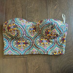 NWT CROPPED STRUCTURED TUBE TOP, SCRUNCH BACK SIZE M